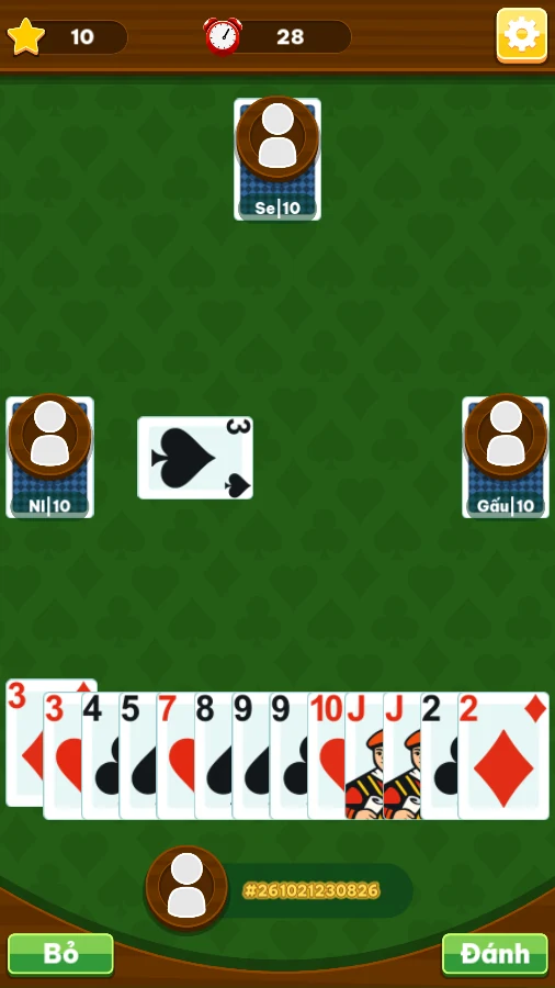 Tiến Lên — actual demo screenshot